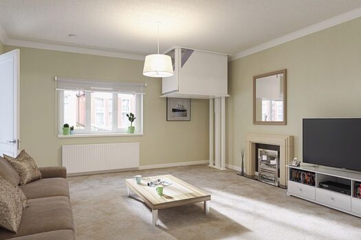 Schachtloos huisliftje halverwege verdieping